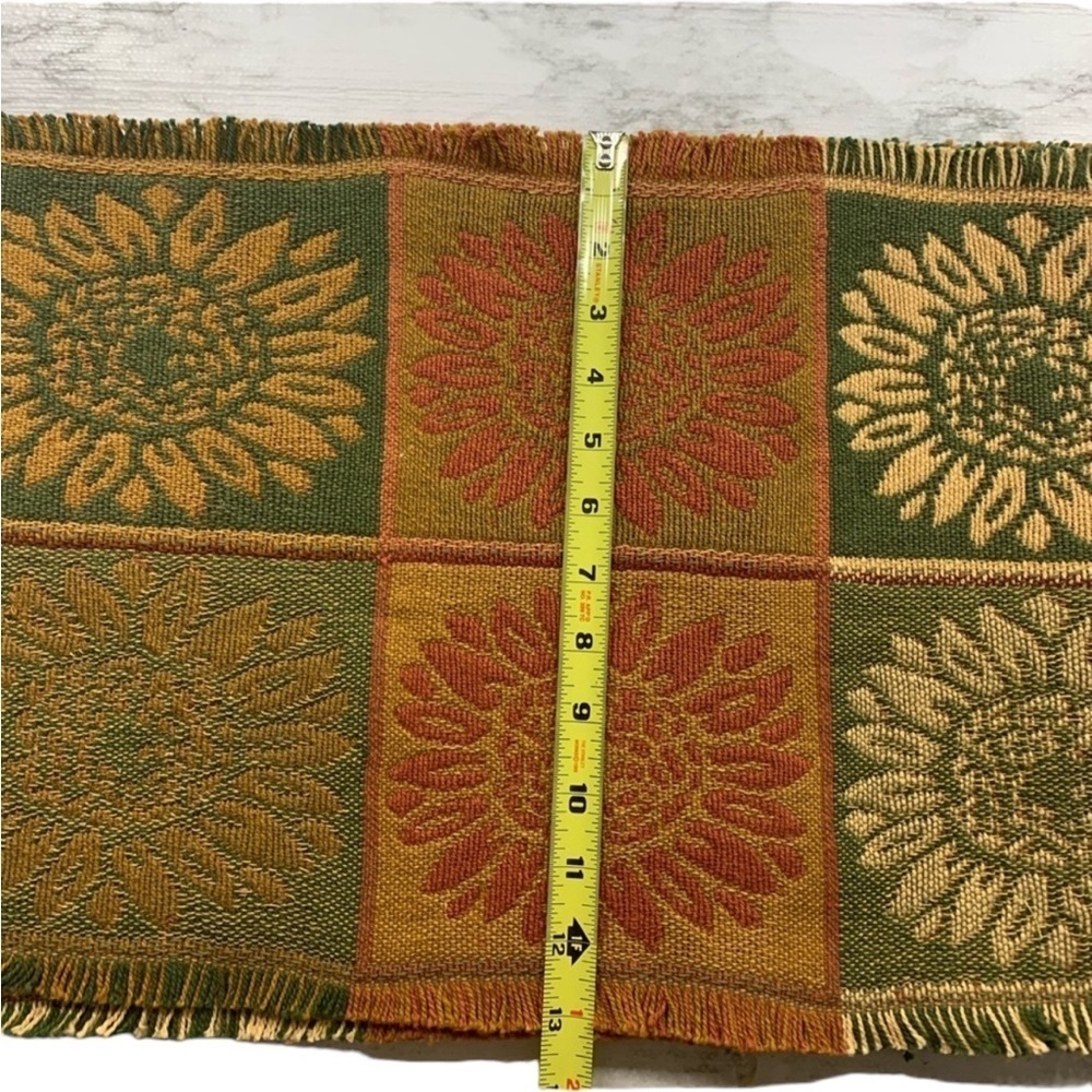 Vintage Set Of 4 Fringe Boho Retro Floral Placemat - Picture 4 of 4